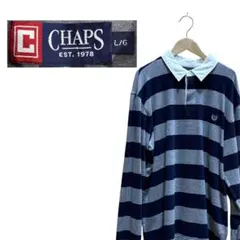 CHAPS ストライプ ラガーシャツ L