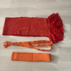 着付け小物セット 帯揚げ 帯締め 帯枕 赤 オレンジ