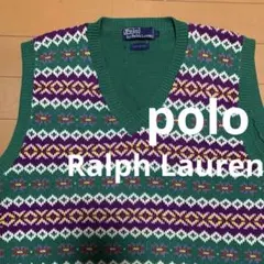ポロラルフローレン　コットンベスト　フェアアイル柄　レア