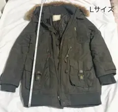 レディース ジャンバー ダウンジャケット フード付き 緑色 Lサイズ