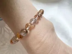 ※天然石 オレンジラビットヘアー ブレスレット※