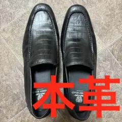 MORESCHI オーストリッチレザー ローファー ブラック 25cm - メルカリ