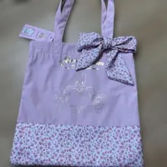 マロンクリーム　リボン付きトートバッグ　新品