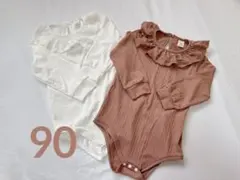 未使用！90 サイズ ロンパース2点セット