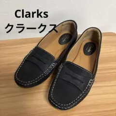 美品 クラークスオリジナルズ スエードコインローファー ブラック 23.5 