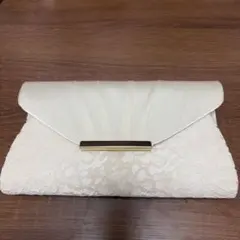 アイボリー レース クラッチバッグ