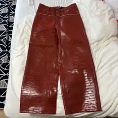 GOAR.ARCHIVE クロコレザー 赤ZIPPER PANTS CROC - メルカリ