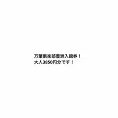 万葉倶楽部豊洲 入館チケットのサムネイル