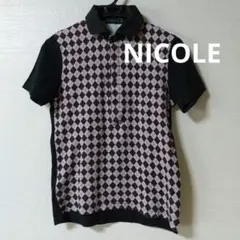 MONSIEUR NICOLE アーガイル柄 ポロシャツ サイズ46のサムネイル