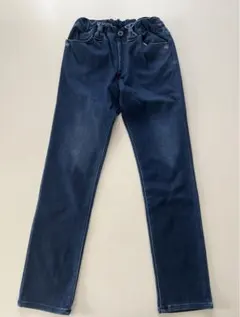 ミキハウス　リーナちゃん　リボン付きポケット ダークブルーデニムパンツ　130