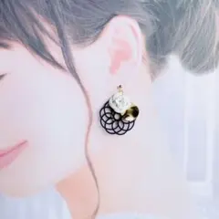 水引と小花のピアス／イヤリング　No.211