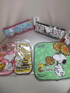 スヌーピー　スリムペンポーチ、タオルセット
