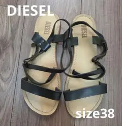 DIESEL ディーゼル レザー ストラップ サンダル ブラックのサムネイル