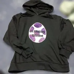 アベイル　CHIP CLiP　グリッター　スパンコール　恐竜卵　パーカー　Ｌ　黒