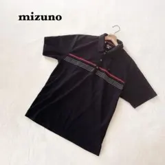 ミズノ アイスタッチ ポロシャツ L 半袖 ネイビー ボーダー スポーツ