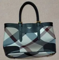 ブルーレーベル10thアニバーサリークレストブリッジチェックビエラトートベージュ