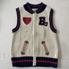 130 ミキハウス　ダブルビー　ニットベストDOUBLE.B