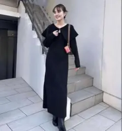 mystic ニットワンピース　黒