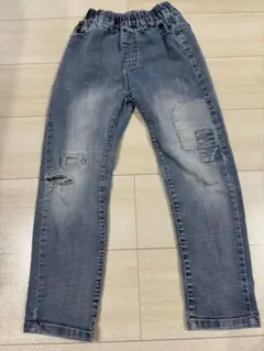 ダメージデニムパンツ　キッズ130