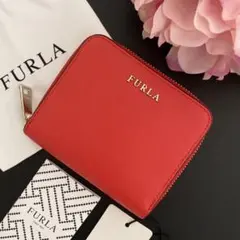 13【新品】FURLA フルラ★折り財布 ハイビスカスレッド 赤