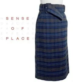 SENSE OF PLACE 春　チェックタイトスカート