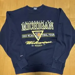 90s USA MICHIGAN 紺　刺繍