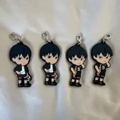 ハイキュー　影山飛雄　ラバーストラップ4個セット