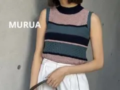 MURUA ムルーア　クロシェミックスニット タンクトップ