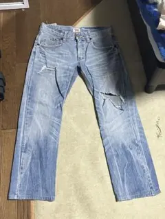 EDWIN ダメージ加工 ストレートデニム y2k 平成