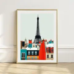 【風水アート】フランスパリ エッフェル塔と街並み 作品番号：FEA19