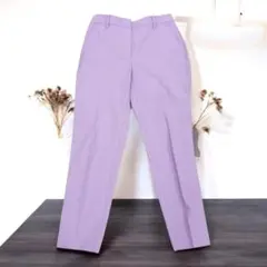 【美品】PLST プラステ リネンブレンド テーパードパンツ ラベンダー S