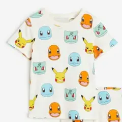 ☆新品・未使用☆ポケモン Tシャツ トップス 半袖 総柄 綿100%
