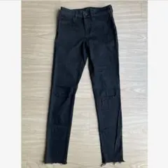 ユニクロ ジーンズ ダメージスキニーパンツ ダークグレー24 (61cm)