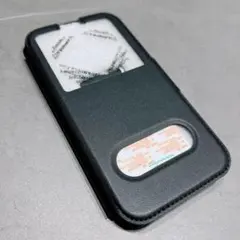iPhone13 Promax 窓付き 薄型 手帳型 カバー スタンド　ブラック