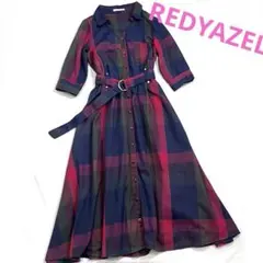 REDYAZEL レトロチェックシャツワンピース