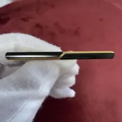 【27】オニキスバーブローチ　ゴールドトーン　ヴィンテージ　シンプル