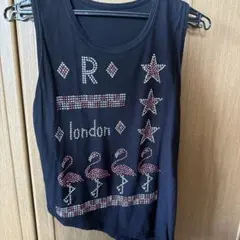 R london ストーン装飾アシメトリータンクトップ