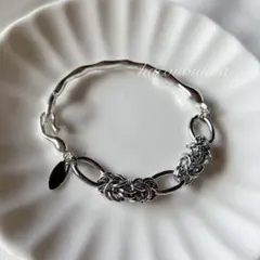 ハンドメイド　デザインチェーンブレスレット
