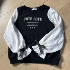 CUTE LOVE 長袖カットソー 黒と白