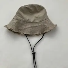タルバイユミ　ベージュ バケットハット ドローストリング付き