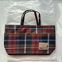 スヌーピー チェック柄バッグ