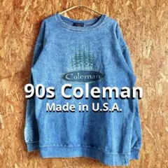 90s OLD Coleman USA製 スウェット トレーナー 希少 レア 青