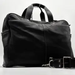 【美品】COACH ビジネスバッグ 2way ショルダーバッグ ブラック 本革