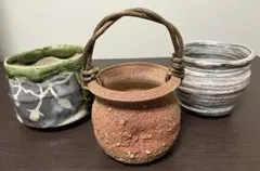 ミニ花瓶　一輪挿し　陶器花瓶　和風花瓶　剣山付き　インテリア雑貨　アンティーク