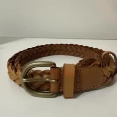 日本製メッシュレザーベルト　ブラウン