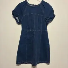 ZARA パフスリーブデニムミニワンピース