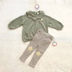 新品 tete a tete クリスマスツリートレーナー レギンス 星 モカ95のサムネイル