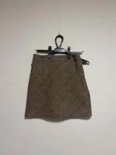 ブラウン チェック タイトミニスカート