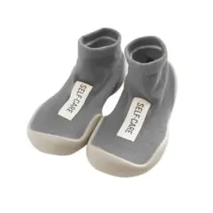 スニーカーソックス 子供用 グレー 室内履き 水遊び 滑りにくい 15.5cm