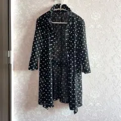 レース　ロングカーディガン　ドット柄